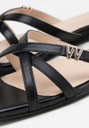 Women's leather cross strap sandals, black, 98-D-971-1-35, Photo 7