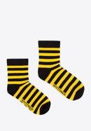 Women's black and yellow striped socks, black-yellow, 96-SD-050-X5-35/37, Photo 2