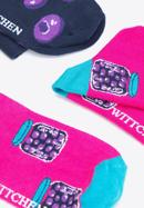 Women's socks with blueberry pattern  – set of 2 pairs, navy blue-pink, 95-SD-004-X1-38/40, Photo 3