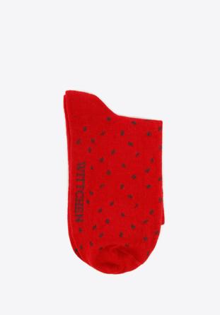 Women's strawberry socks, red, 96-SD-050-X7-35/37, Photo 1