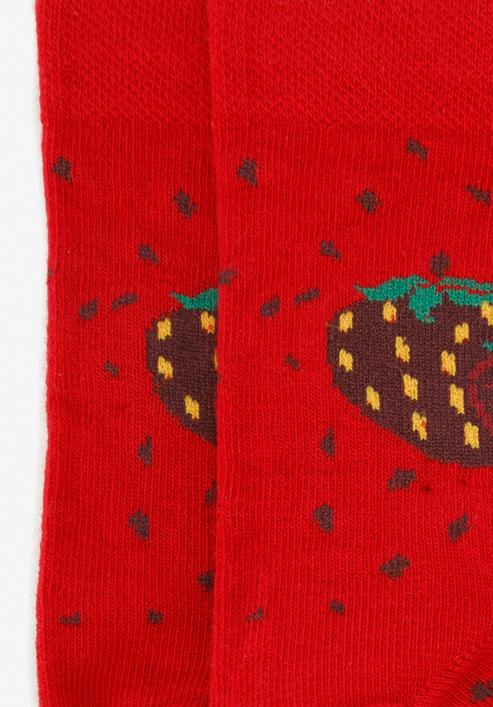 Women's strawberry socks, red, 96-SD-050-X7-35/37, Photo 4