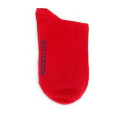 Women's socks with Scandinavian pattern, red-navy blue, 93-SK-011-X1-35/37, Photo 1