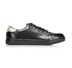 Damskie skórzane sneakersy klasyczne, czarny, 92-D-350-1-35, Zdjęcie 1