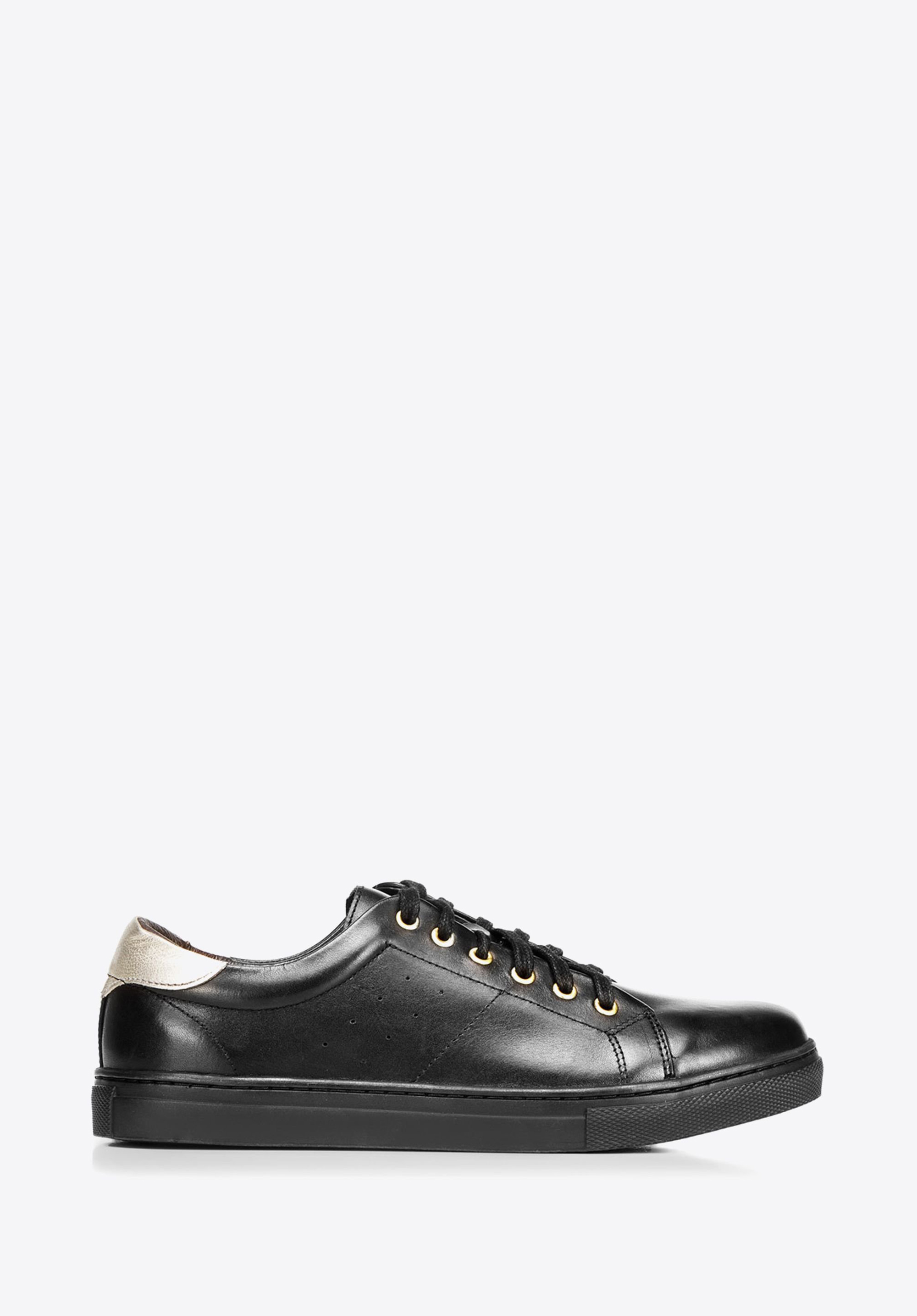 Damskie skórzane sneakersy klasyczne, czarny, 92-D-350-1-36, Zdjęcie 1