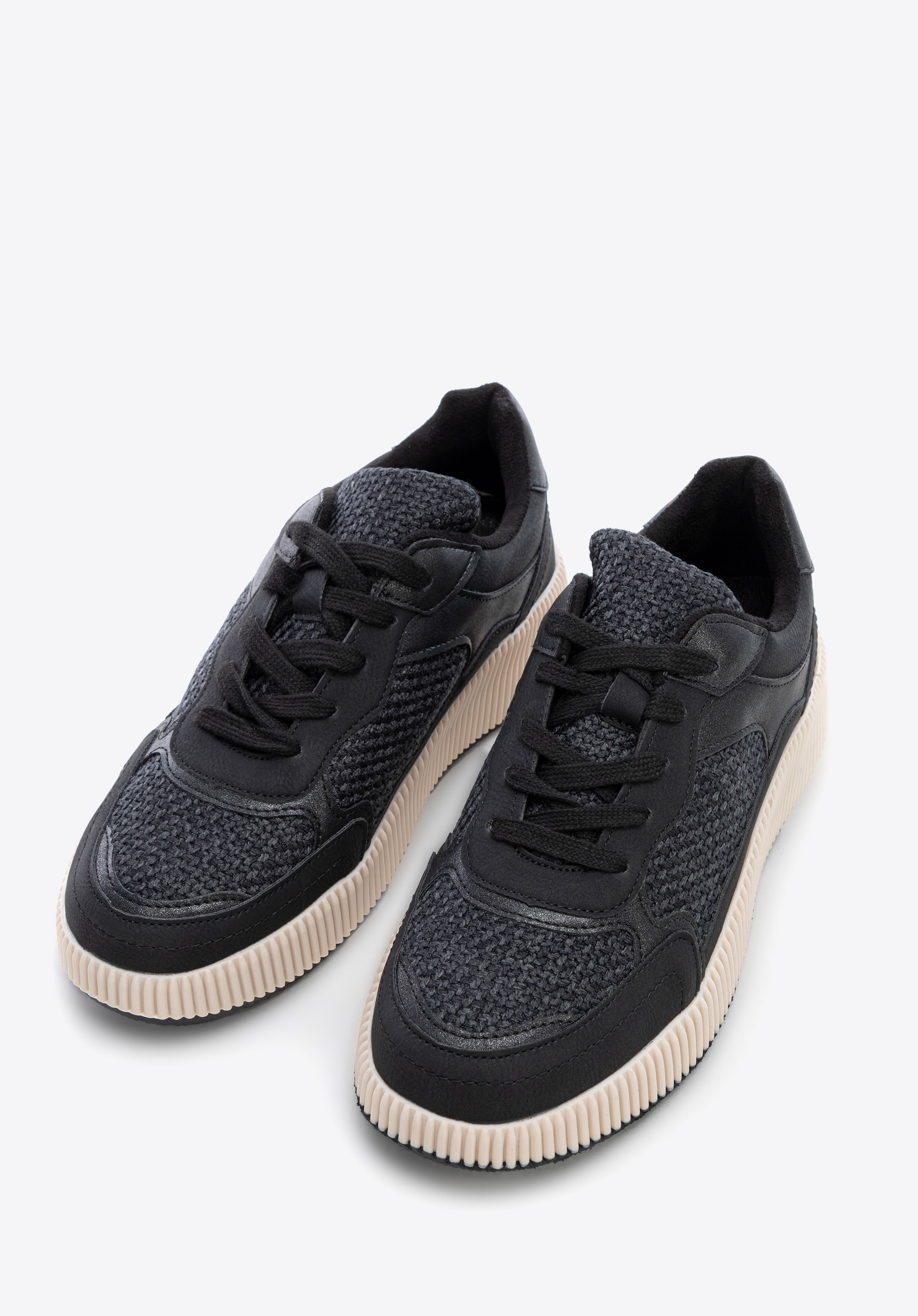 Damskie sneakersy na grubej platformie, czarny, 99-DP-402-1-41, Zdjęcie 1