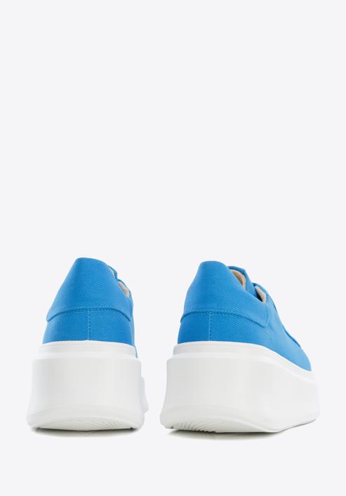 Damskie sneakersy na grubej podeszwie klasyczne, niebieski, 96-D-962-6-37, Zdjęcie 5