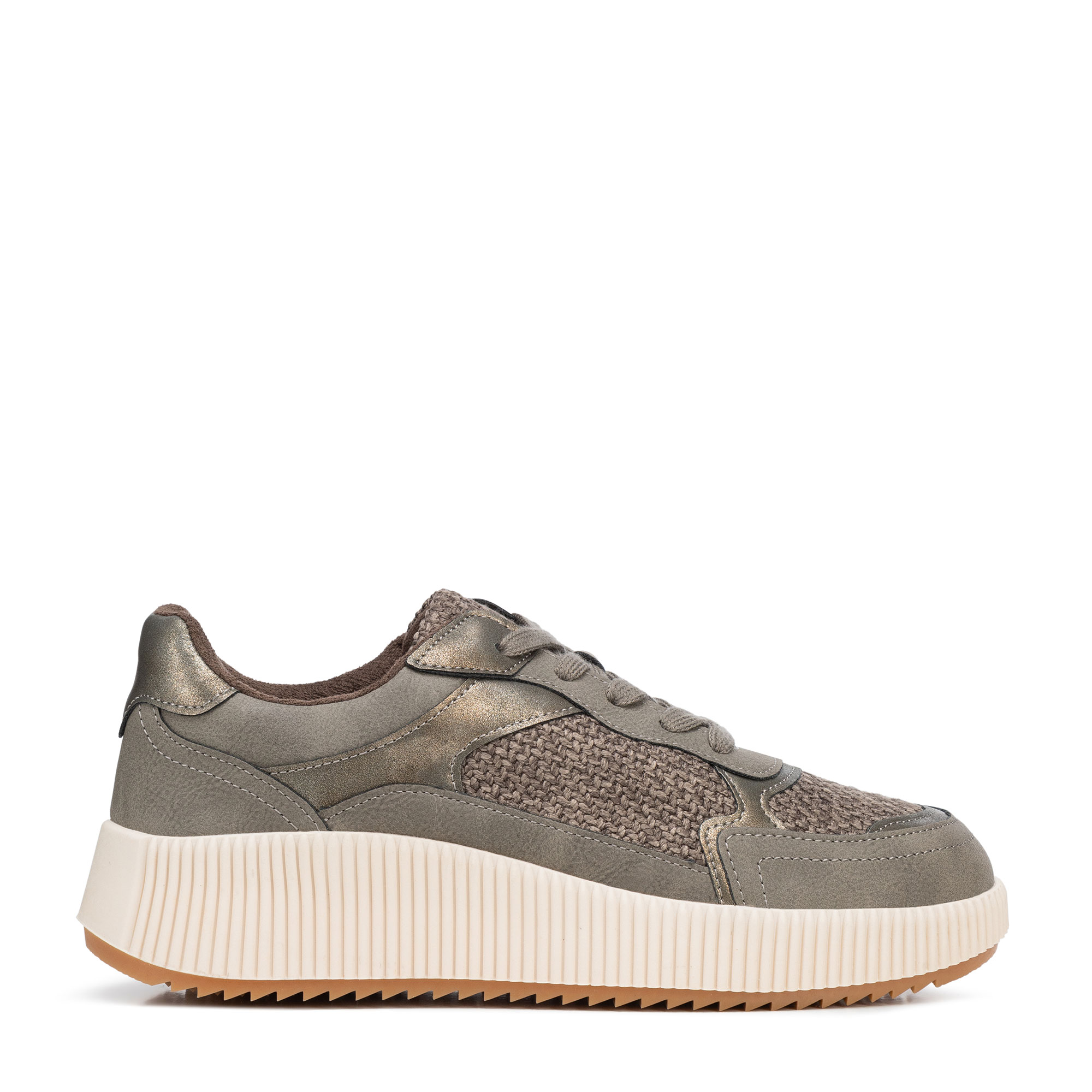 Dámske sneakersy na platforme hnedé 102-P-400-8