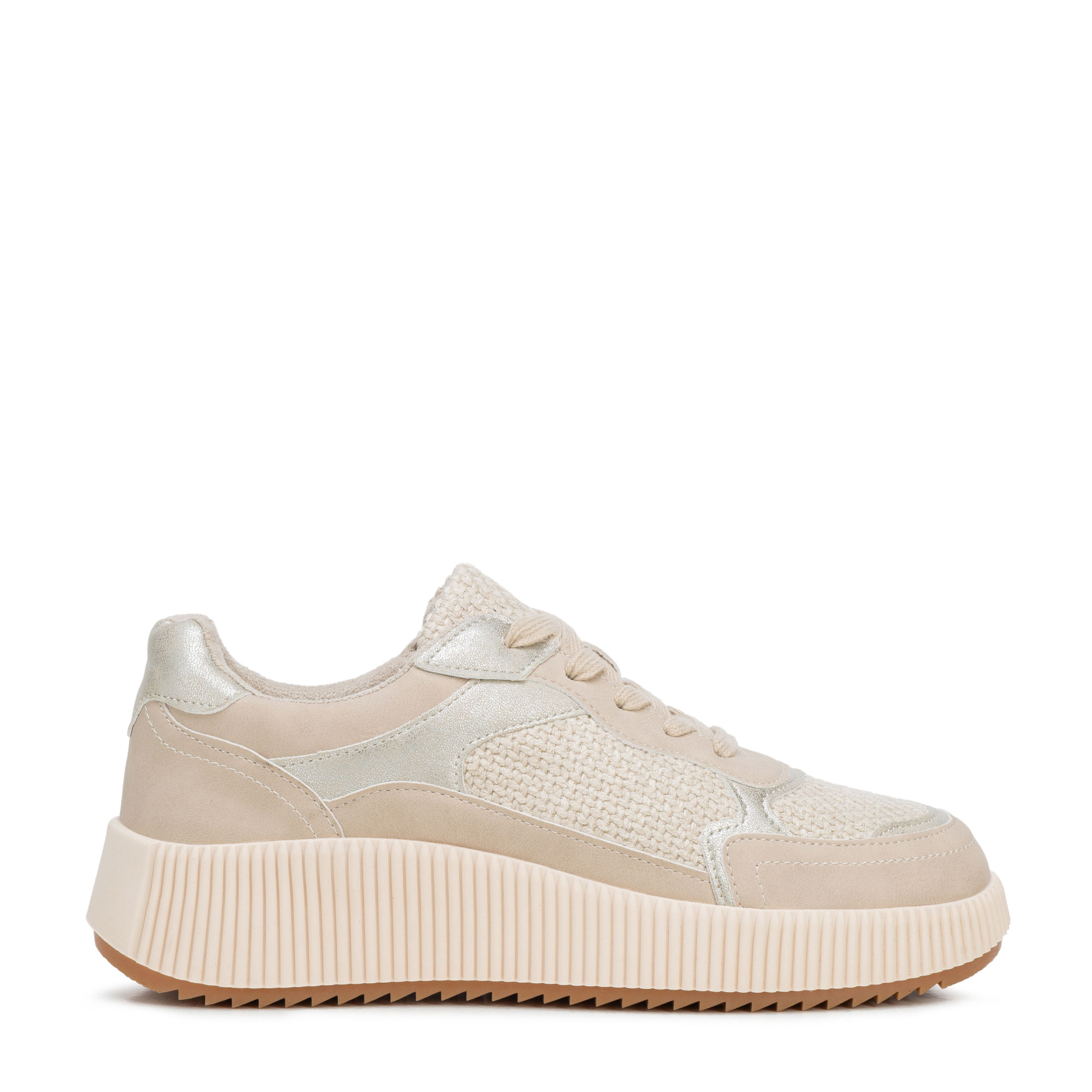 Dámske sneakersy na platforme béžové 102-P-400-9