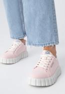 Damskie sneakersy na platformie, różowy, 98-D-959-9-35, Zdjęcie 16