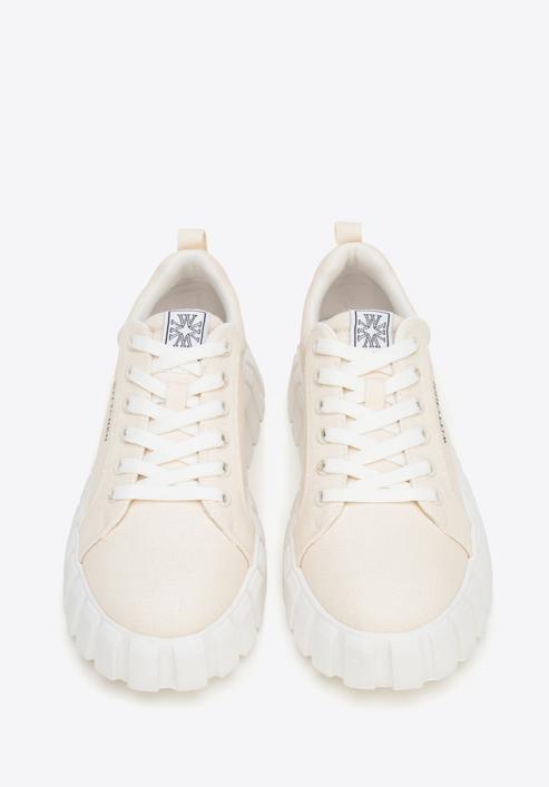 Women's platform trainers, light beige, 98-D-959-9-37, Photo 3