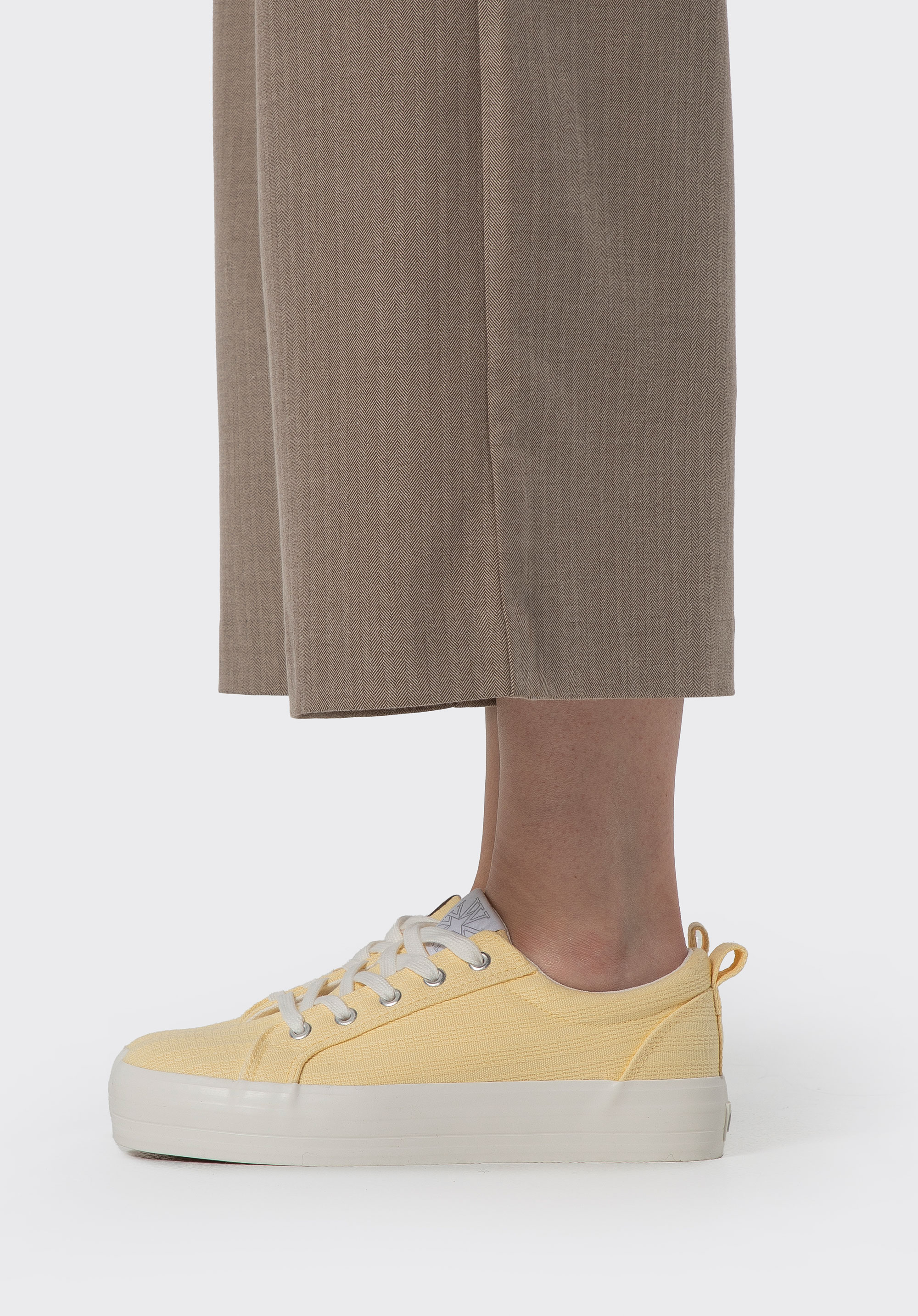 Damskie sneakersy na platformie, żółty, 100-DP-801-Y-36, Zdjęcie 1