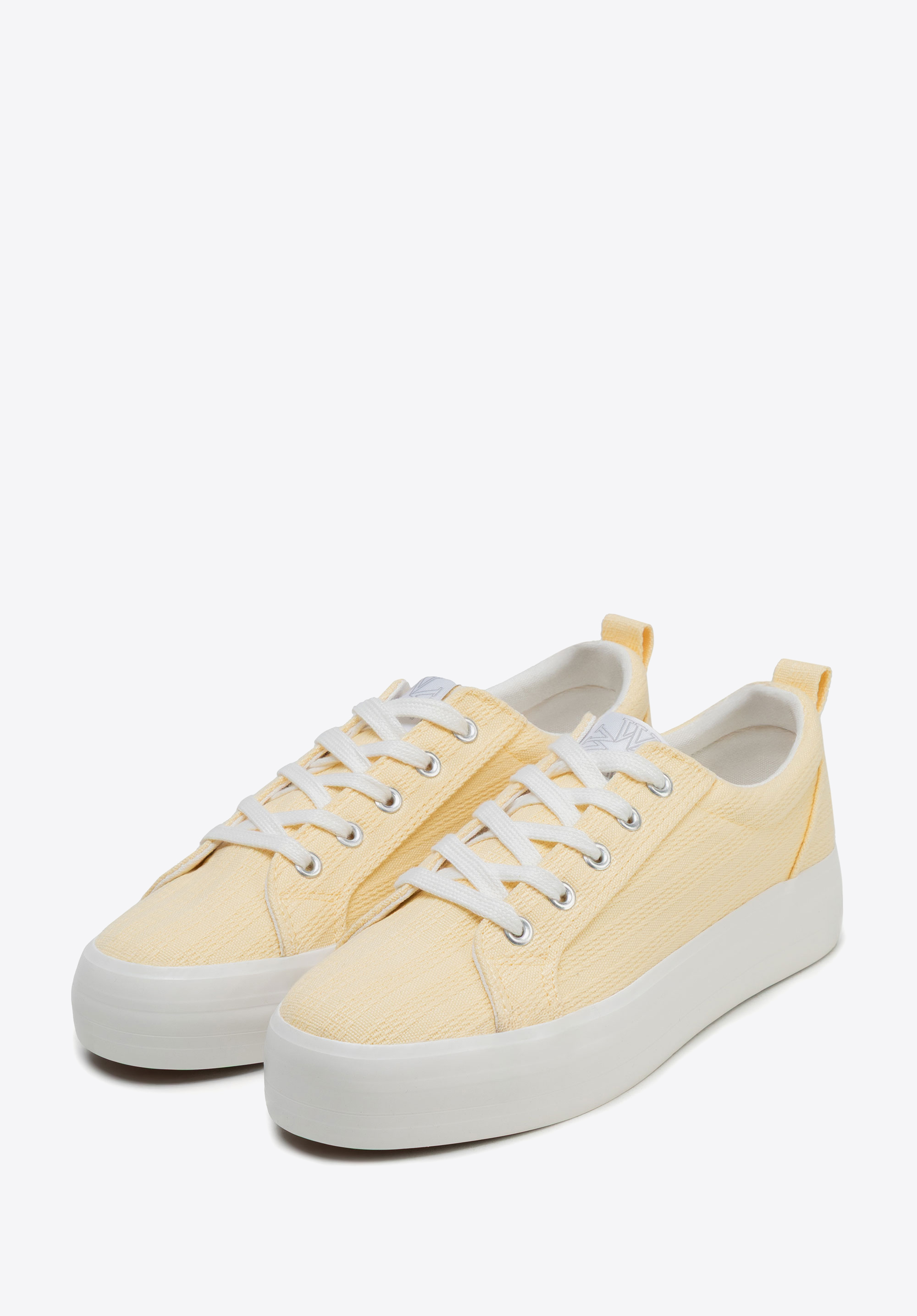 Damskie sneakersy na platformie, żółty, 100-DP-801-Y-36, Zdjęcie 1