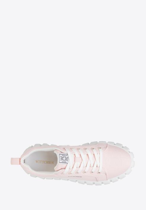 Damskie sneakersy na platformie, różowy, 98-D-959-P-40, Zdjęcie 5