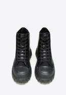Damskie sneakersy na platformie klasyczne, czarny, 97-DP-800-0-36, Zdjęcie 3