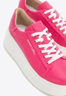 Damskie sneakersy skórzane na grubej podeszwie klasyczne, różowy, 96-D-963-P-37, Zdjęcie 7