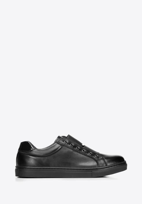 Women's leather trainers, black, 92-D-351-7-35, Photo 1