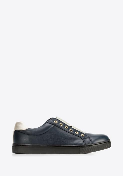 Women's leather trainers, navy blue, 92-D-351-1-36, Photo 1