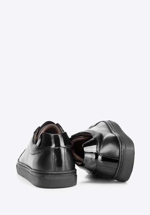 Damskie sneakersy skórzane na gumkę, czarny, 92-D-351-7-37, Zdjęcie 3