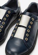 Women's leather trainers, navy blue, 92-D-351-7-41, Photo 8
