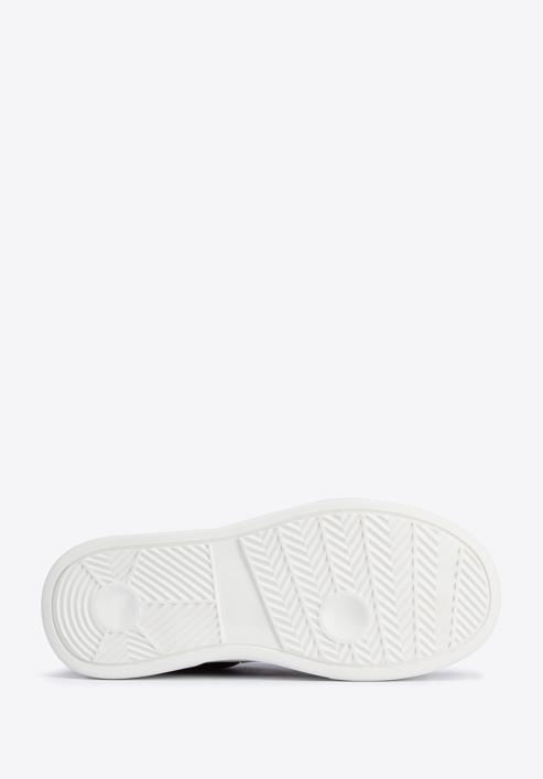 Damskie sneakersy skórzane na lekkiej platformie, czarno-biały, 95-D-951-1-35, Zdjęcie 6