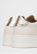 Damskie sneakersy skórzane na platformie klasyczne, jasny beż, 98-D-108-0-39, Zdjęcie 8