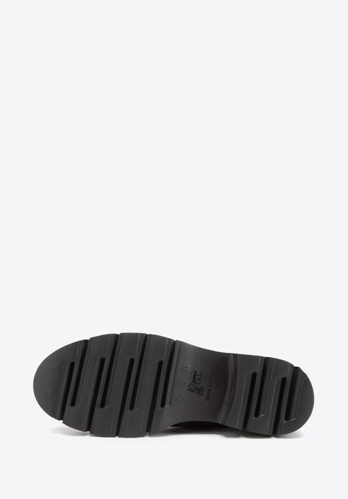 Damskie sneakersy skórzane z łańcuszkiem, czarny, 93-D-109-1-36, Zdjęcie 6