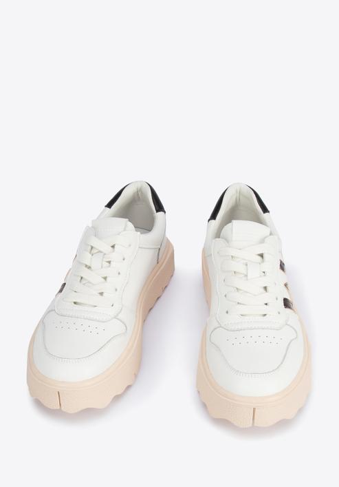 Women's leather fashion platform trainers, white, 95-D-950-0-35, Photo 2