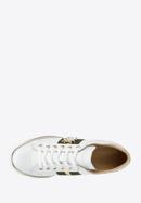 Women's leather fashion trainers with insect detail, white-green, 96-D-101-0Z-38, Photo 5