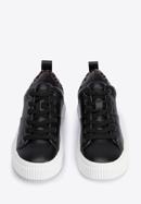 Women's leather trainers with a leopard print, black, 95-D-952-1-37, Photo 3