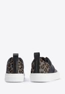 Women's leather trainers with a leopard print, black, 95-D-952-0-36, Photo 4