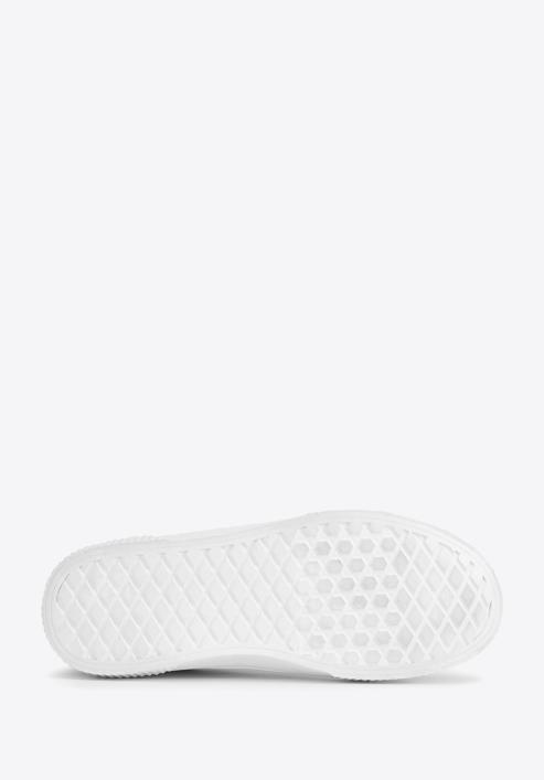 Damskie sneakersy skórzane z wzorem w cętki, biały, 95-D-952-0-36, Zdjęcie 6