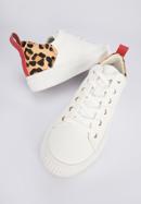 Women's leather trainers with a leopard print, white, 95-D-952-1-35, Photo 7