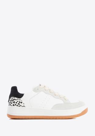 Women's leather fashion trainers with animal detail