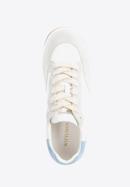 Damskie sneakersy skórzane ze wstawką z motywem zwierzęcym, biało-niebieski, 96-D-964-0N-36, Zdjęcie 4