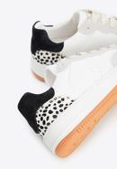 Damskie sneakersy skórzane ze wstawką z motywem zwierzęcym, biało-czarny, 96-D-964-01-36, Zdjęcie 7
