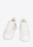 Women's checkered detail trainers, white-beige, 95-D-951-0-38, Photo 2