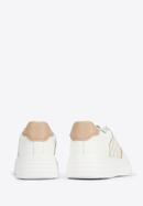 Women's checkered detail trainers, white-beige, 95-D-951-0-37, Photo 4