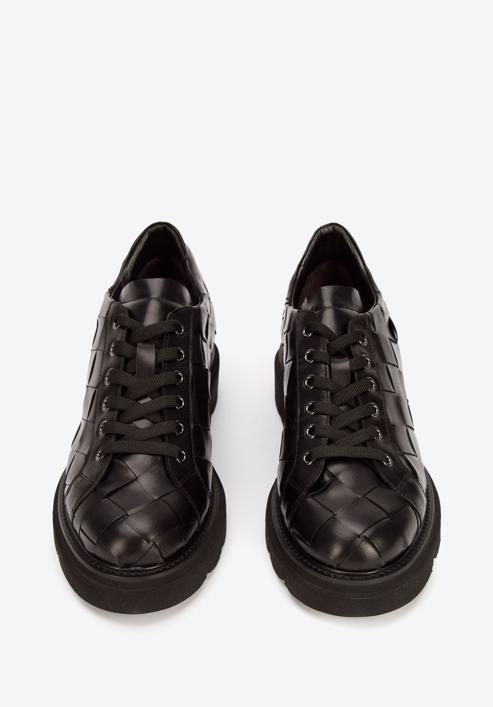 Women's leather lace up shoes, black, 93-D-110-1-39_5, Photo 3