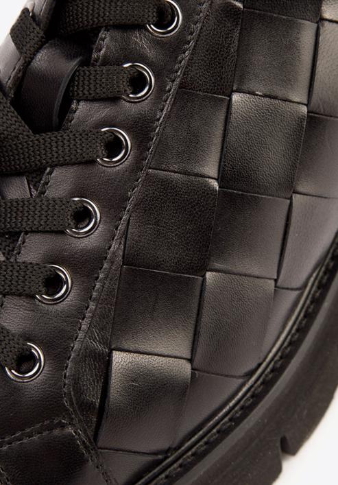 Women's leather lace up shoes, black, 93-D-110-1-38_5, Photo 7