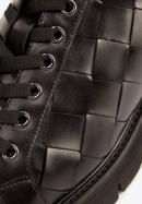 Damskie sneakersy w ozdobną plecionkę, czarny, 93-D-110-1-39_5, Zdjęcie 7