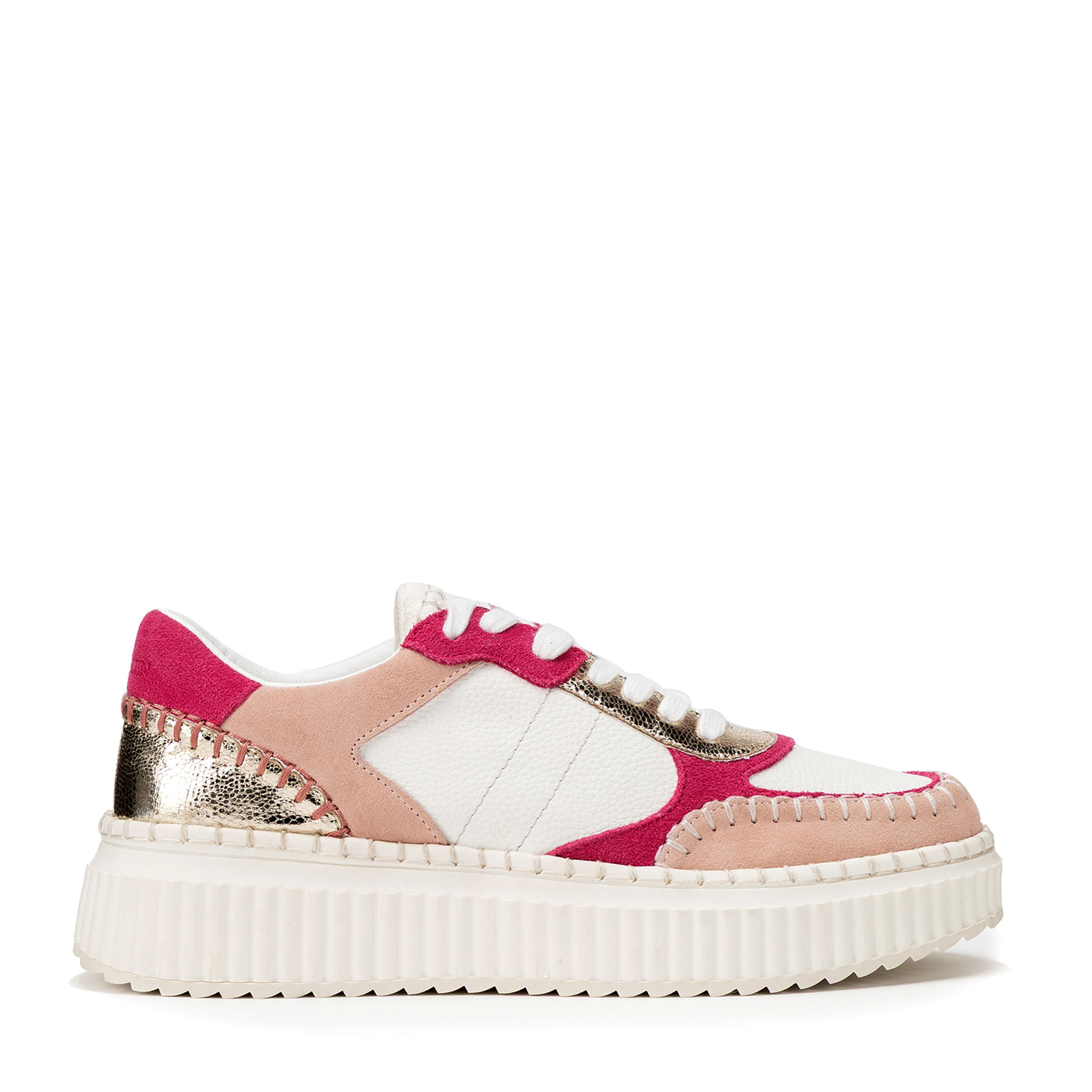 Dámske semišové sneakersy ružové 100-DP-404-P