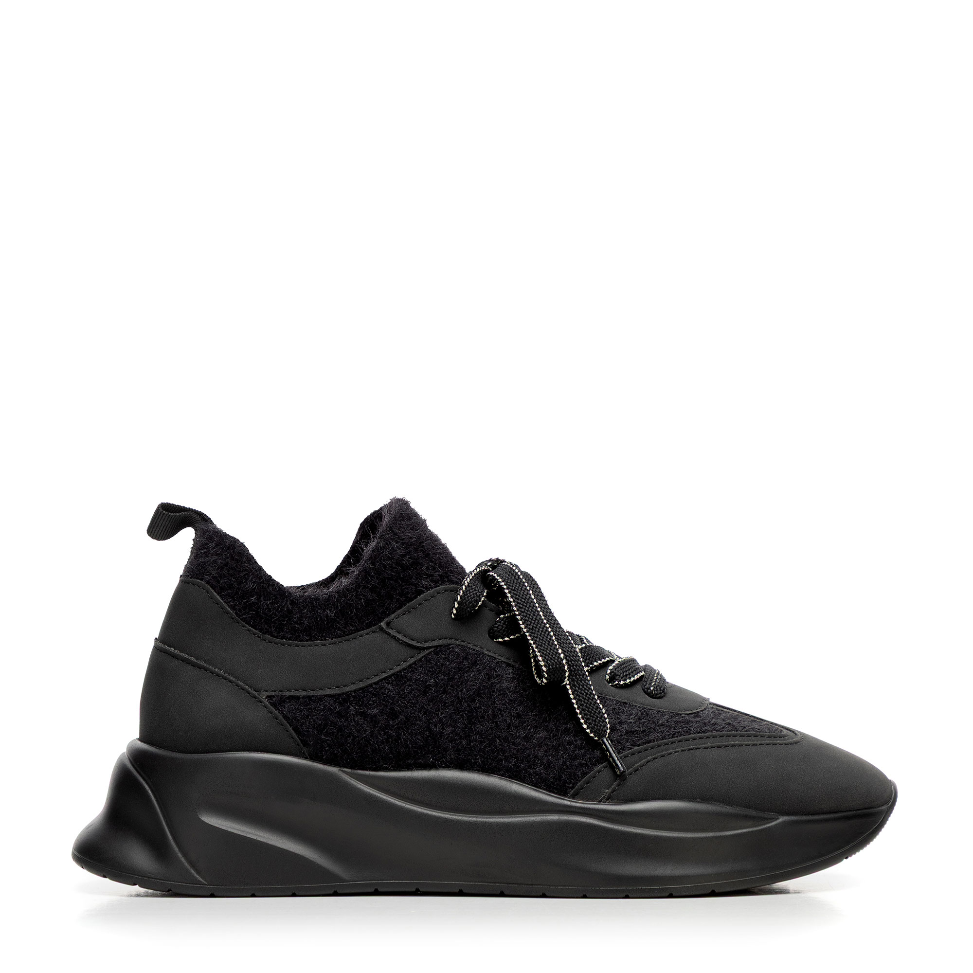 Dámske kožené sneakersy čierne 101-DP-504-1