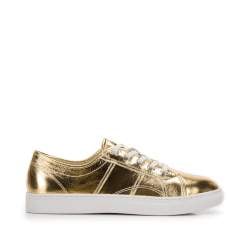 Damskie sneakersy z metalicznej skóry, złoty, 94-D-954-G-38, Zdjęcie 1
