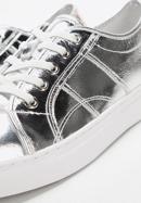 Damskie sneakersy z metalicznej skóry, srebrny, 94-D-954-S-41, Zdjęcie 7