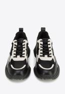 Damskie sneakersy z połyskującą wstawką, czarno-beżowy, 96-D-952-1-38, Zdjęcie 2
