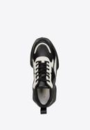 Damskie sneakersy z połyskującą wstawką, czarno-beżowy, 96-D-952-1-38, Zdjęcie 4