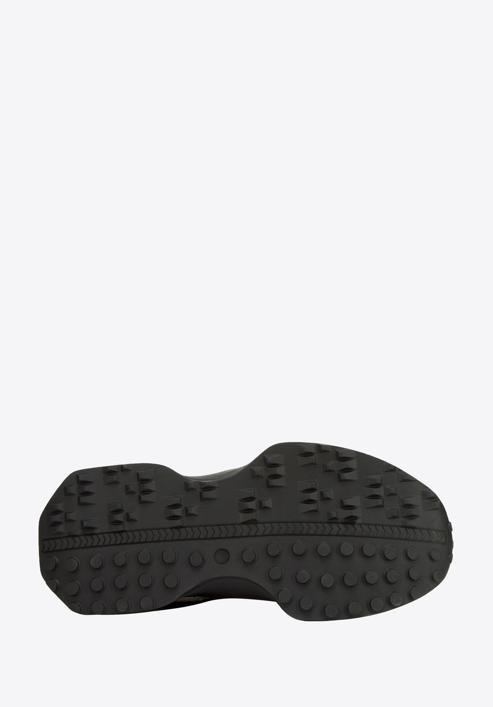 Damskie sneakersy z połyskującą wstawką, czarno-beżowy, 96-D-952-1-38, Zdjęcie 6