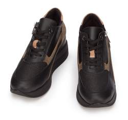 Damskie sneakersy zamszowe z suwakiem, czarny, 93-D-655-X1-37, Zdjęcie 1