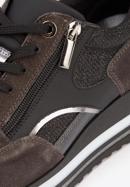 Damskie sneakersy zamszowe z suwakiem, brązowy, 93-D-651-8-36, Zdjęcie 7