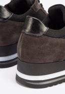 Damskie sneakersy zamszowe z suwakiem, brązowy, 93-D-651-8-36, Zdjęcie 8